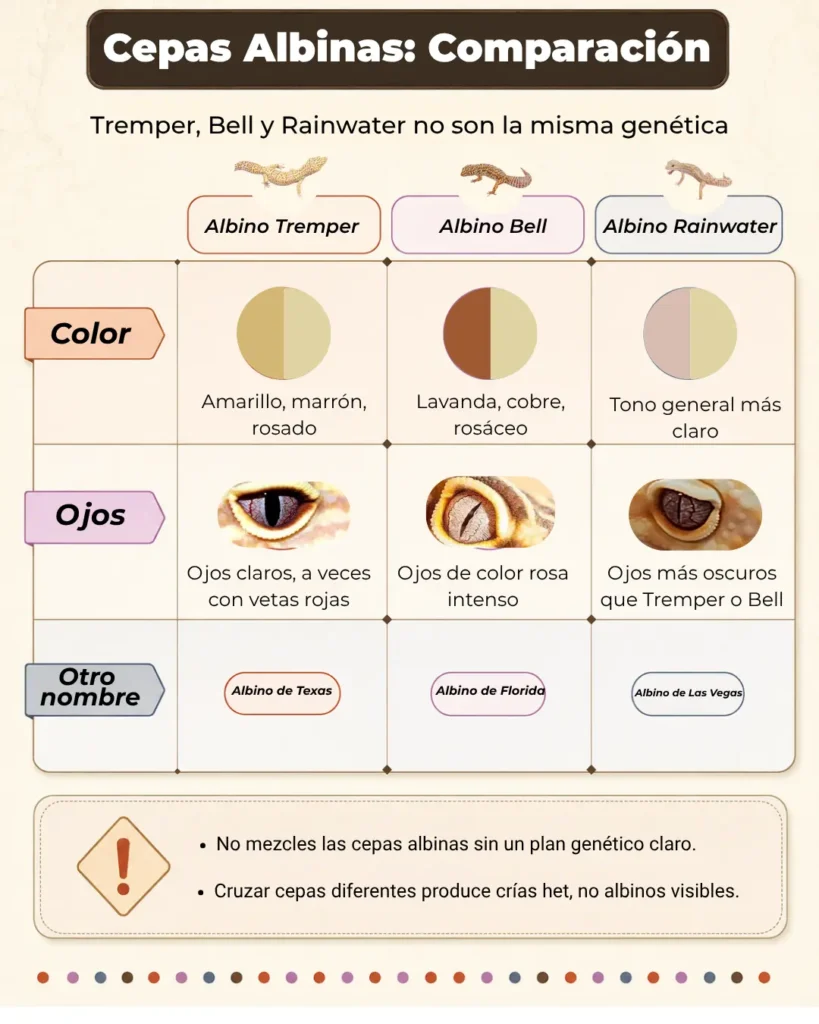 morfos cepas albinas comparacion