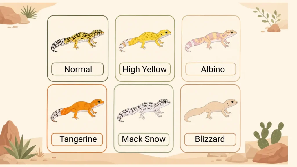 ¿Qué es un gecko leopardo? Guía completa sobre datos, hábitat, tamaño, esperanza de vida y cuidados 5 morfos-grid
