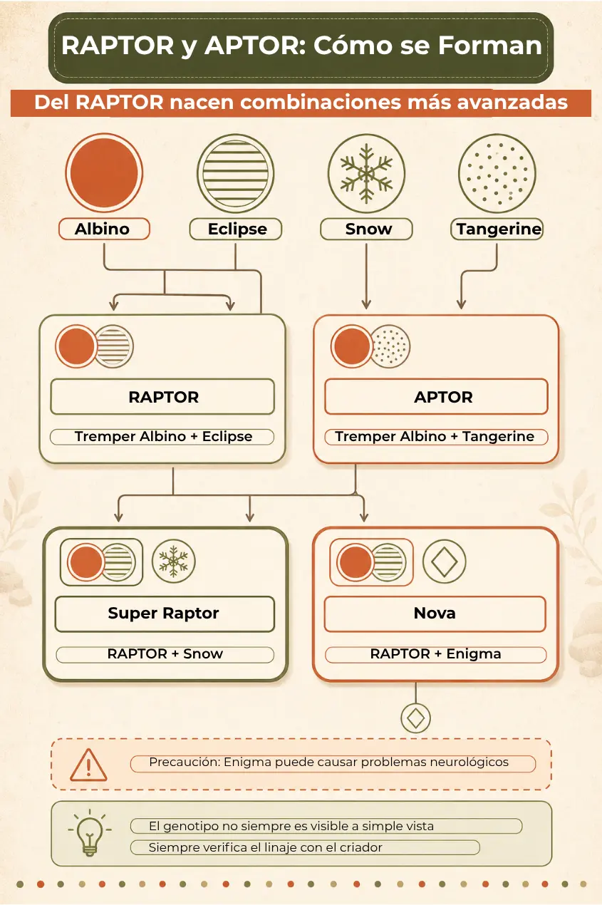 morfos gecko leopardo raptor aptor infografia